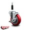 Service Caster 4'' Red Poly Swivel 7/8'' Expanding Stem Caster with Brake SCC-EX20S414-PPUB-RED-TLB-78 - alternate 4